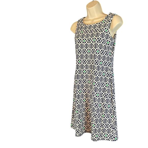 Jude Connally Beth Jersey Shift Dress Sleeveless Geo Lattice Print XS - Picture 4 of 7
